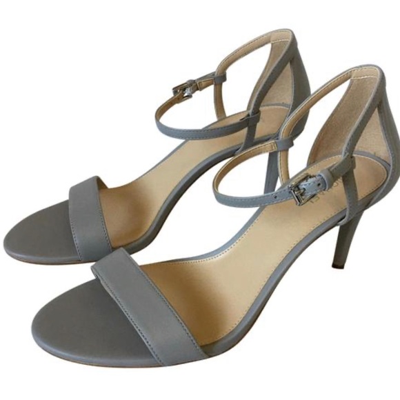 Michael Kors coral or grey leather Heel Sandals women’s grey or coral new No box - Picture 6 of 11